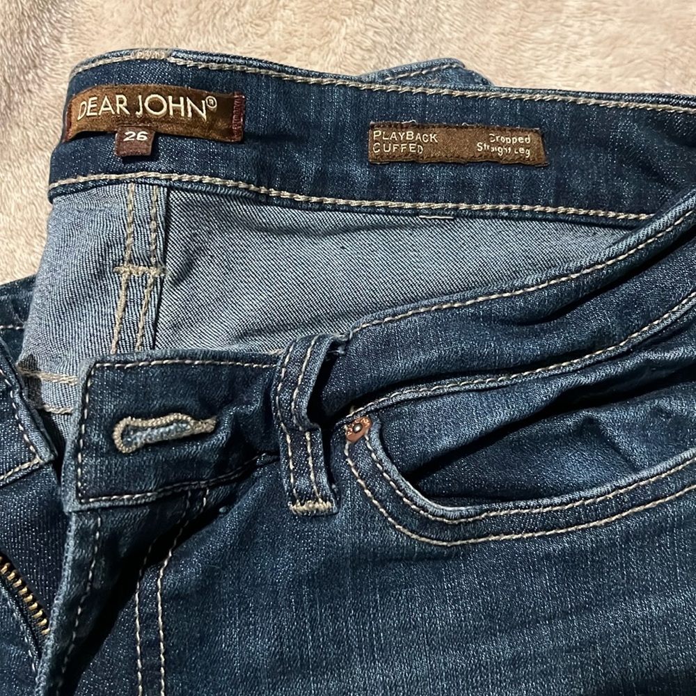 Dear John, “Playback Cuffed” cropped straight leg,  size 26